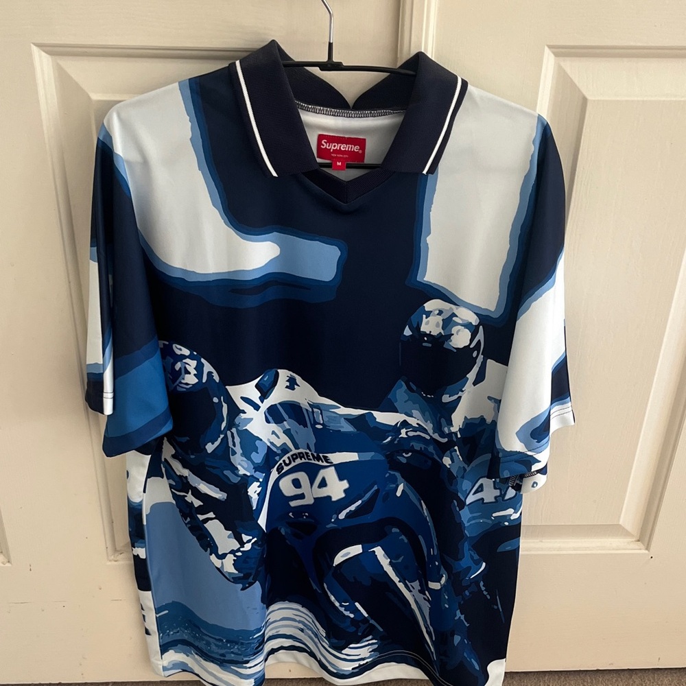 Supreme Navy and Light Blue Racing Polo Racing Jersey